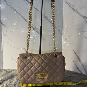 Michael Kors Quilted Tan Chain Shoulder Bag